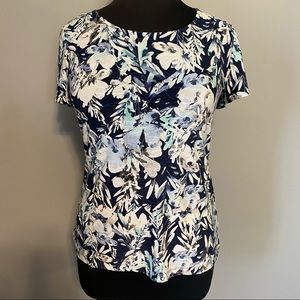 CROFT & BARROW floral silky blouse sz M